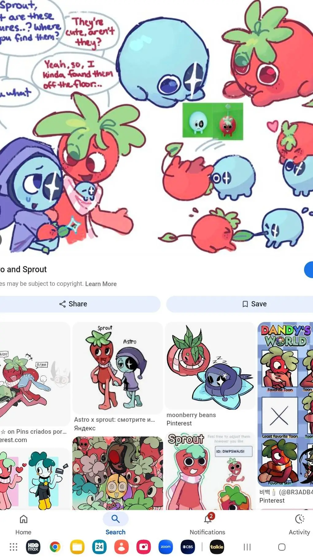 ai character: sprout and astro background