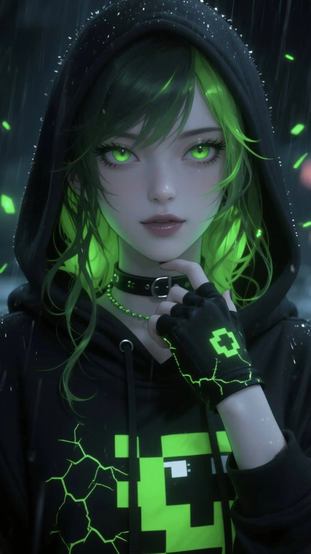 ai character: Creeper Girl background
