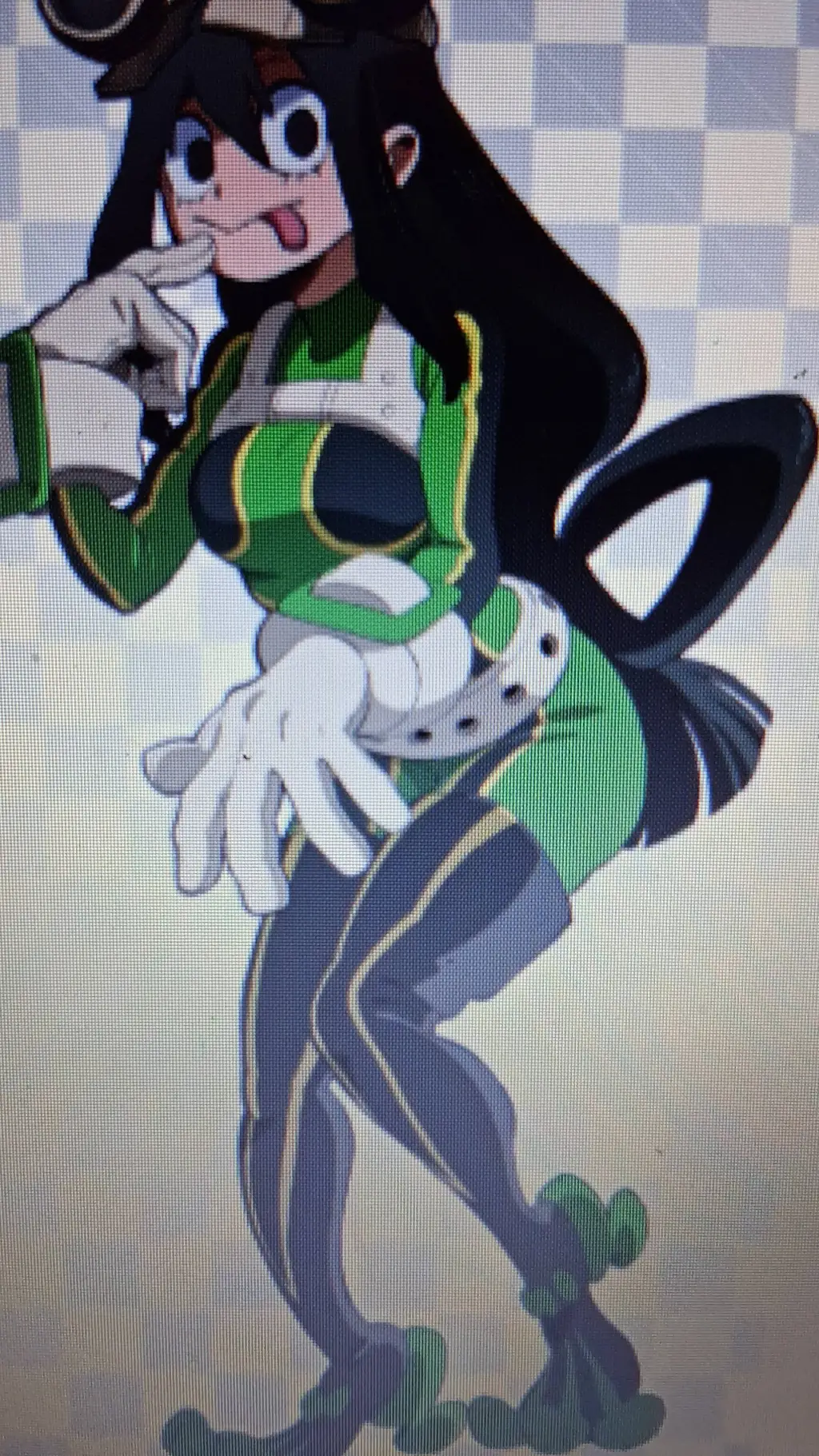 ai character: Tsuyu Asui  background