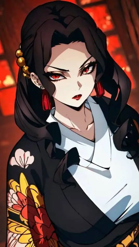 ai character: Muzan fem  background