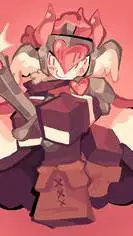 ai character: 彡彡 Sword ミミ background