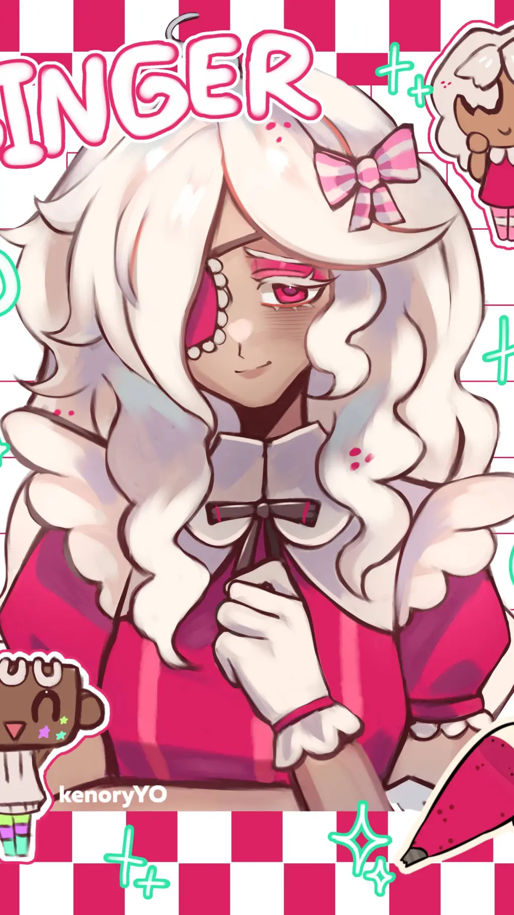 ai character: 彡彡 Ginger ミミ background