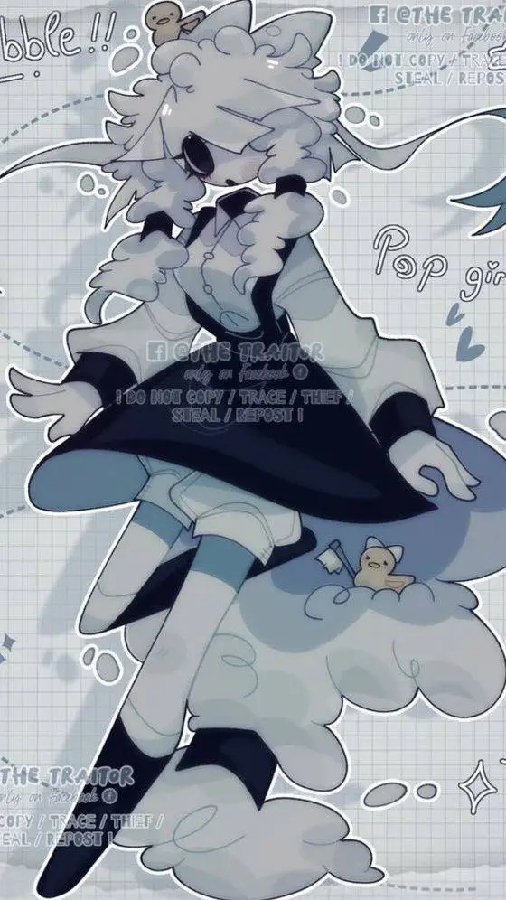 ai character: 彡彡 Bubble ミミ background