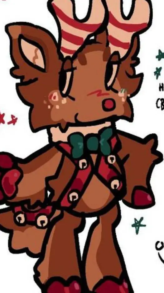 ai character: 🦌~𖤐ꋪ꒤꒯꒐ꏂ𖤐~🎄 background