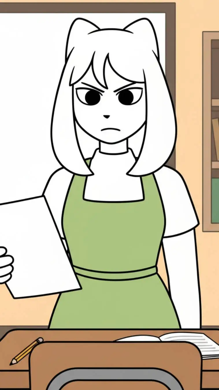 ai character: profesora gata background