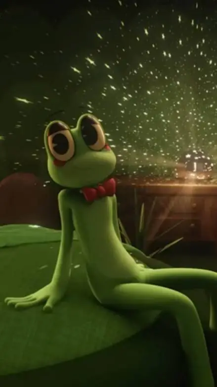 ai character: Ribbit 💚❤️💚 background