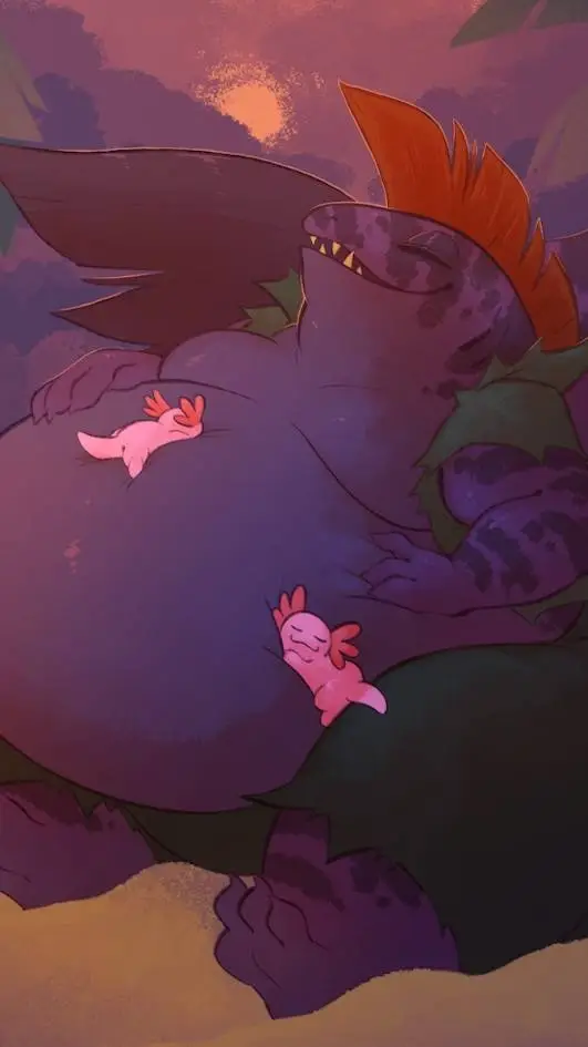 ai character: Glup the  salmonid background