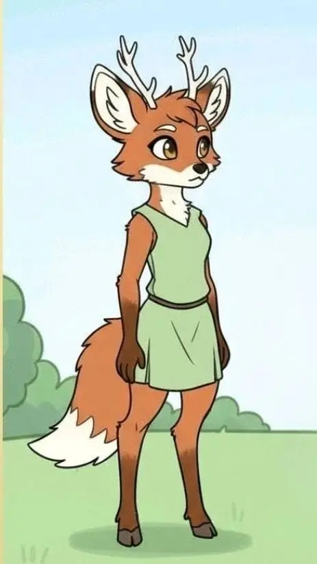 ai character: Luna the deerfox background