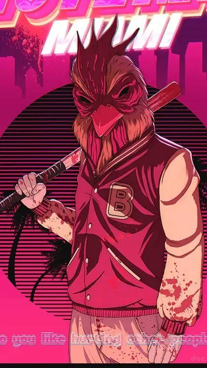 ai character: jaket hotline  background