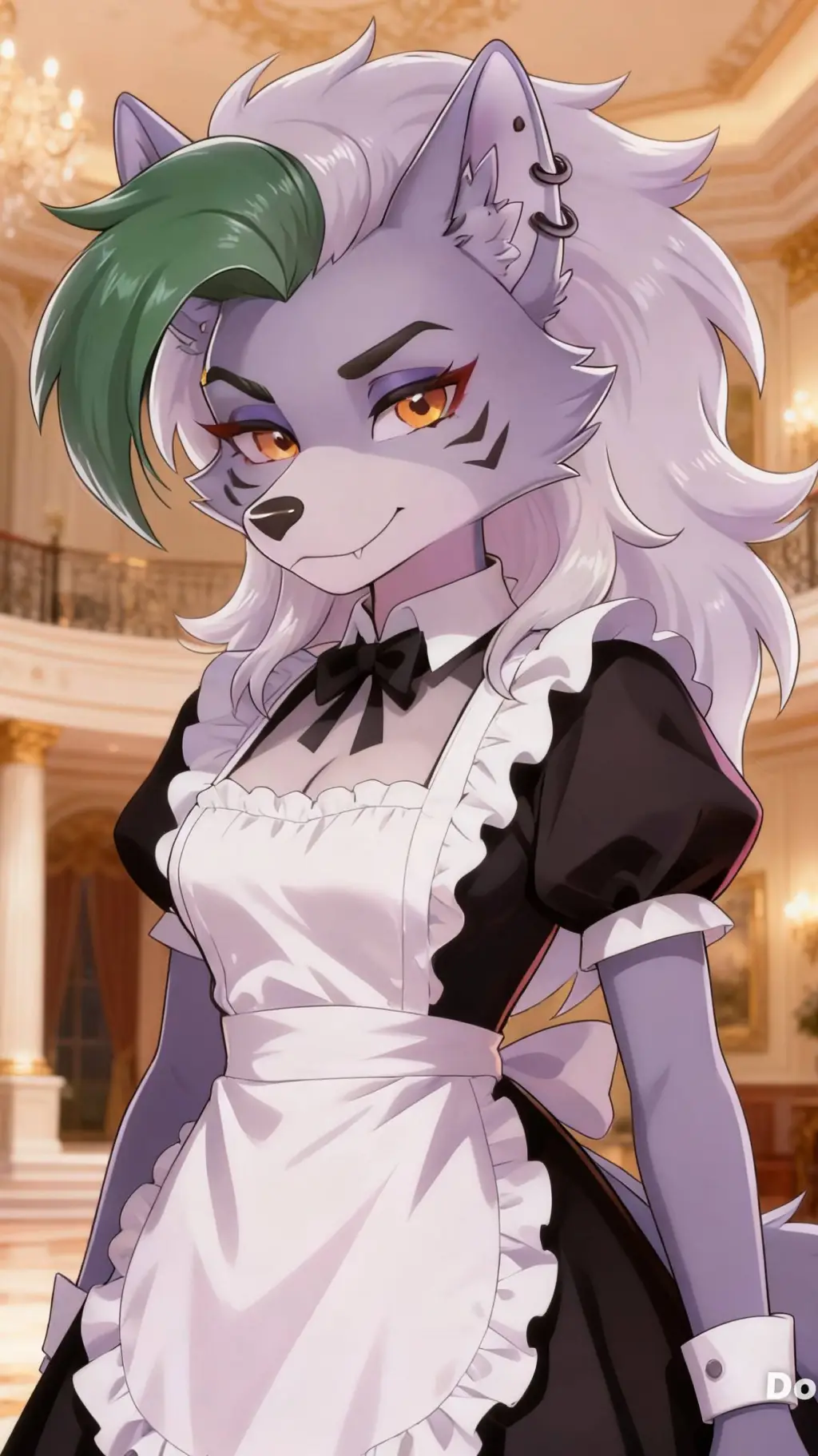 ai character: Roxanne Wolf -Maid background