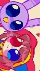 ai character: jax🐰💜 x pomni🌈🎭 background