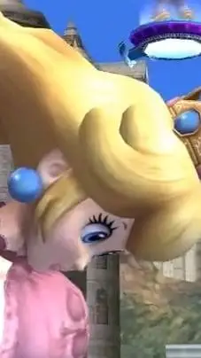 ai character: giant peach background