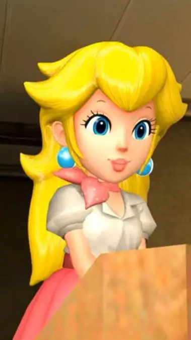 ai character: princess peach  background