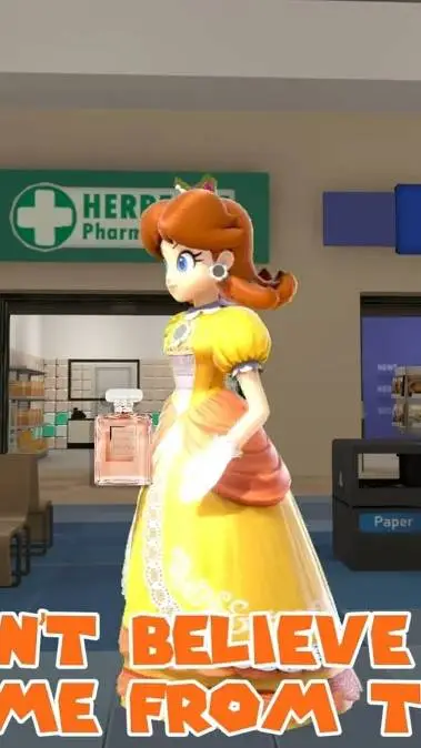 ai character: princess daisy  background