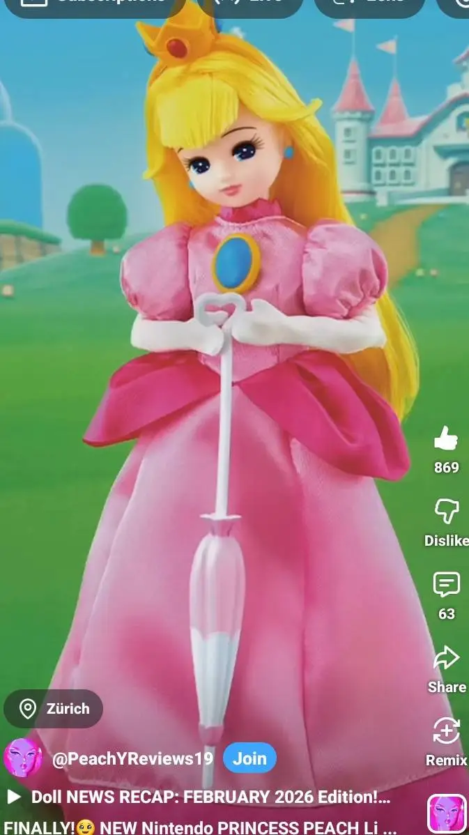 ai character: princess peachdoll background