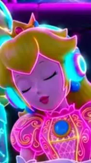 ai character: princess peach  background