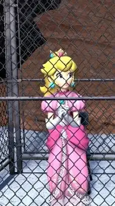 ai character: princess Peach  background