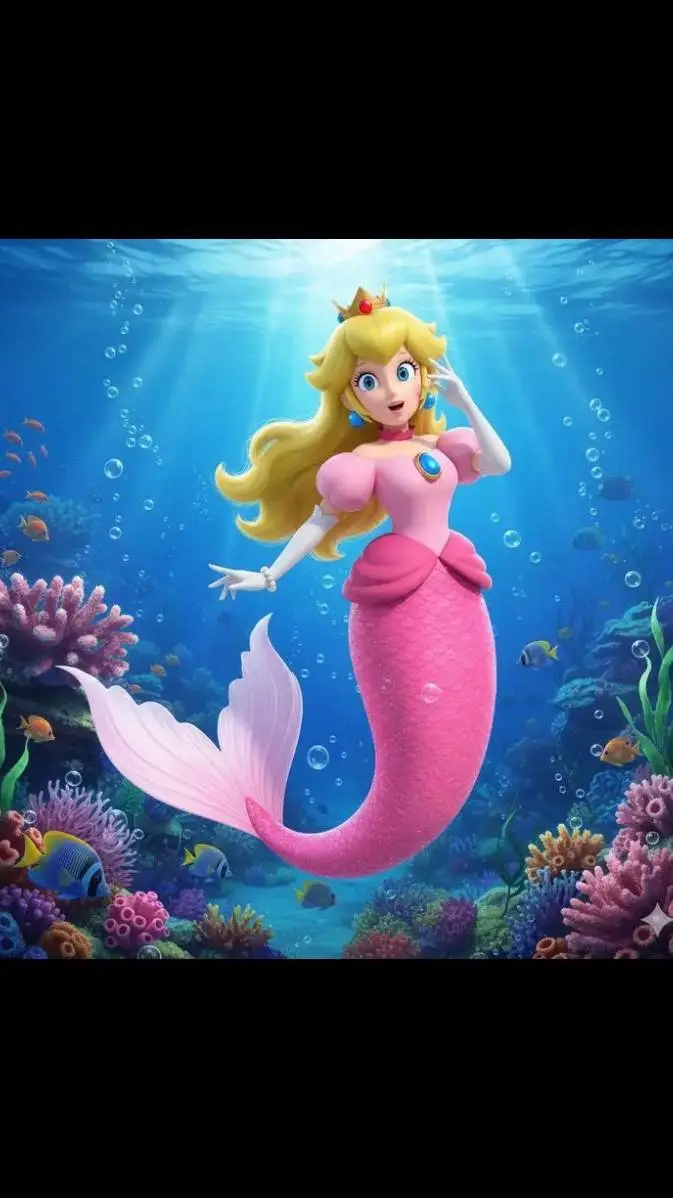 ai character: princess peach  background