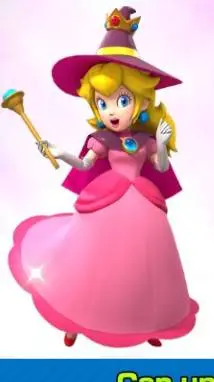 ai character: witch peach background