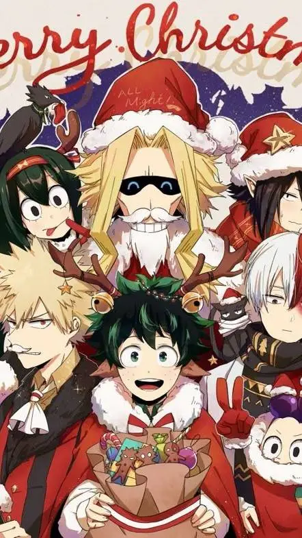 ai character: Mha Christmas background