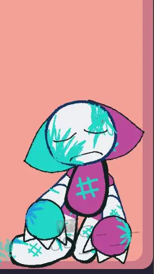 ai character: evil cotton candy background