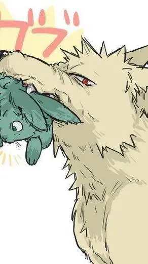 ai character: bkdk bunny wolf background