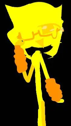 ai character: yellow x blue background