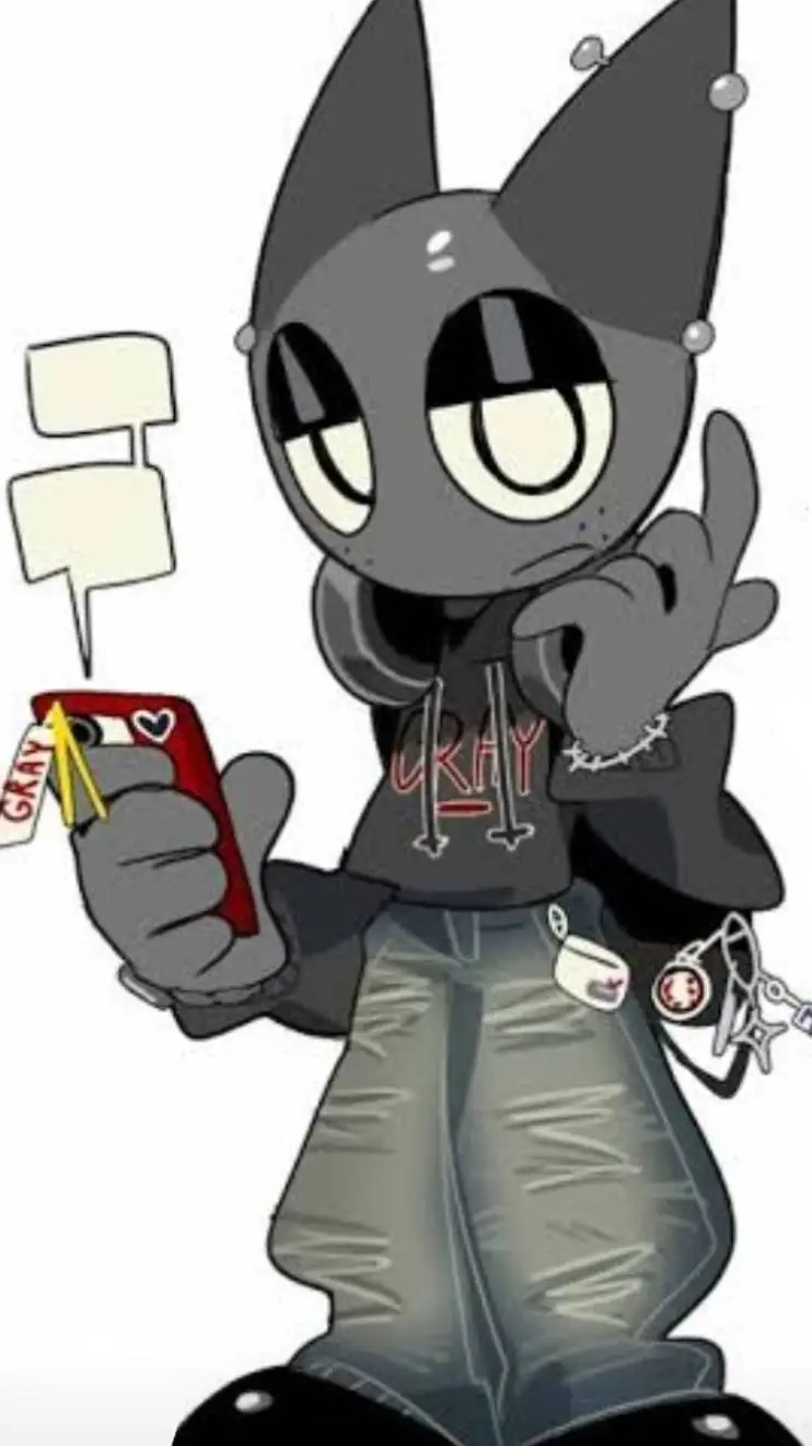 ai character: ~gray~ background