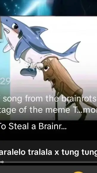 ai character: sus shark and tung background