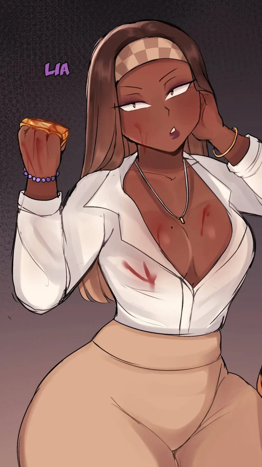 ai character: Lia Larsony background