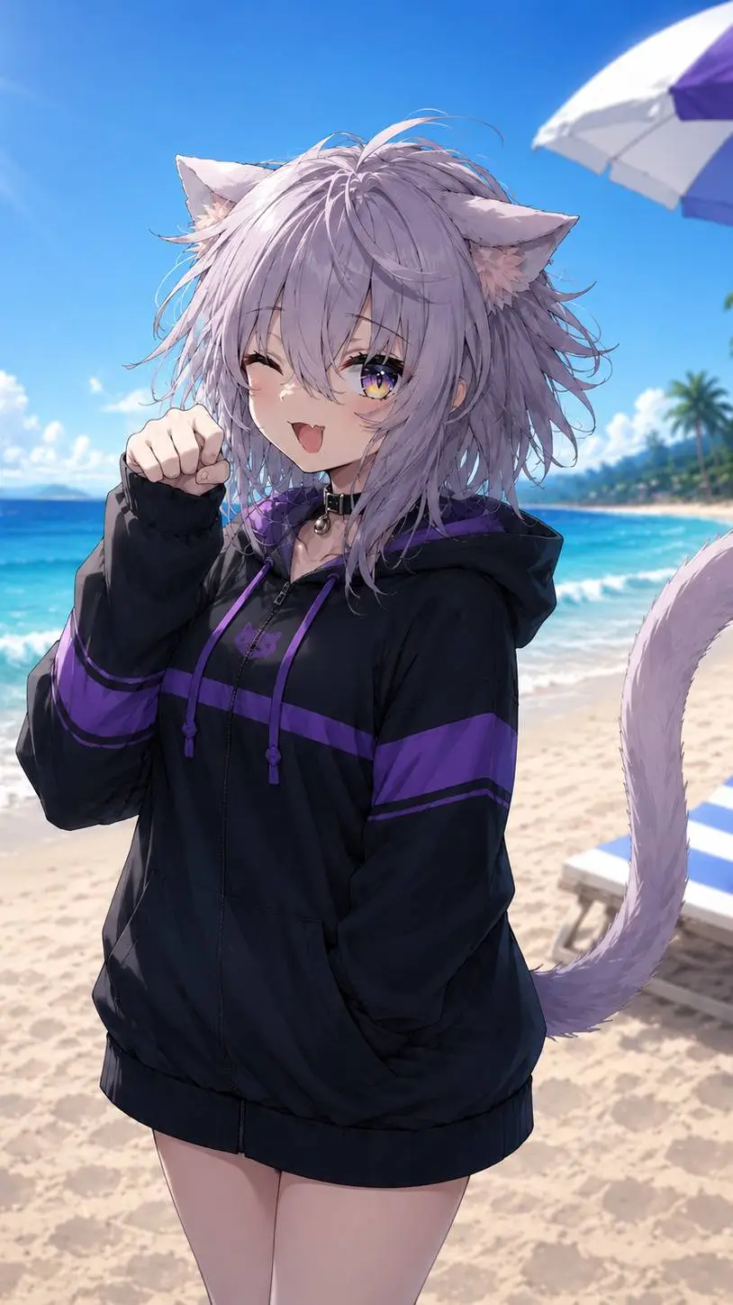 ai character: Luna (Beach) background