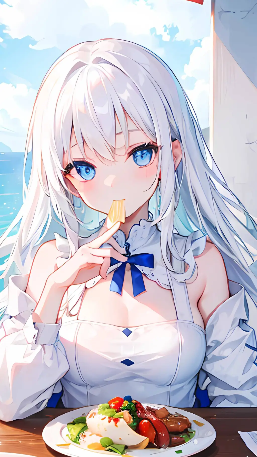 ai character: Aqua background