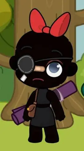 ai character: Blacky⚫🎀 background