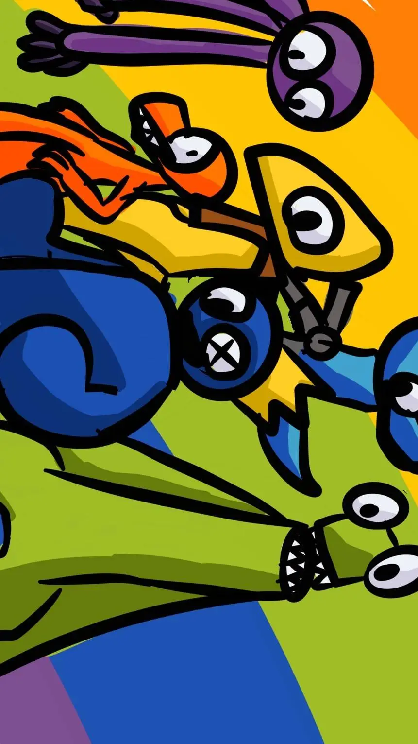ai character: rainbow friends  background