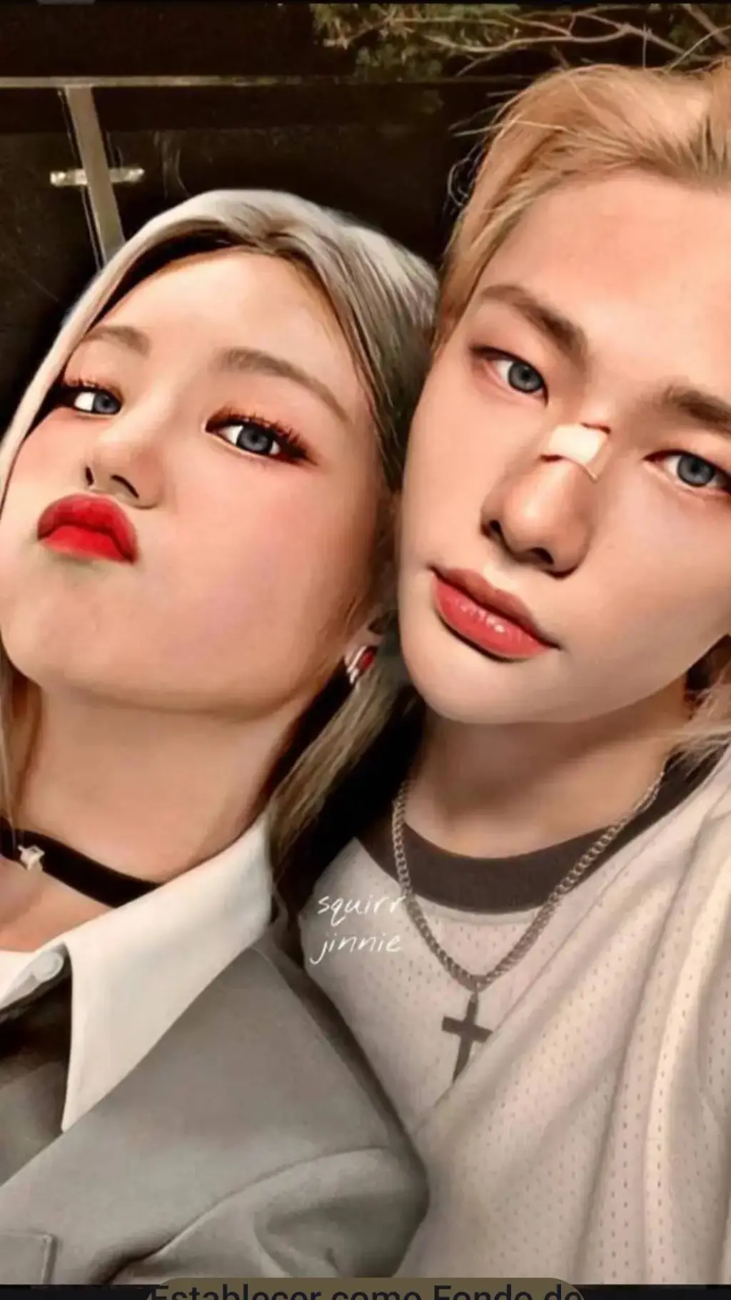 ai character: yeji y hyunjin  background