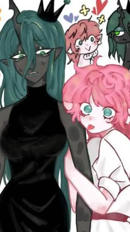 ai character: Fluffy x Chrysalis background