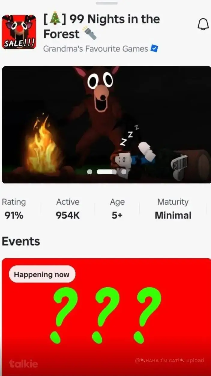 ai character: 99 night forest2🌲  background