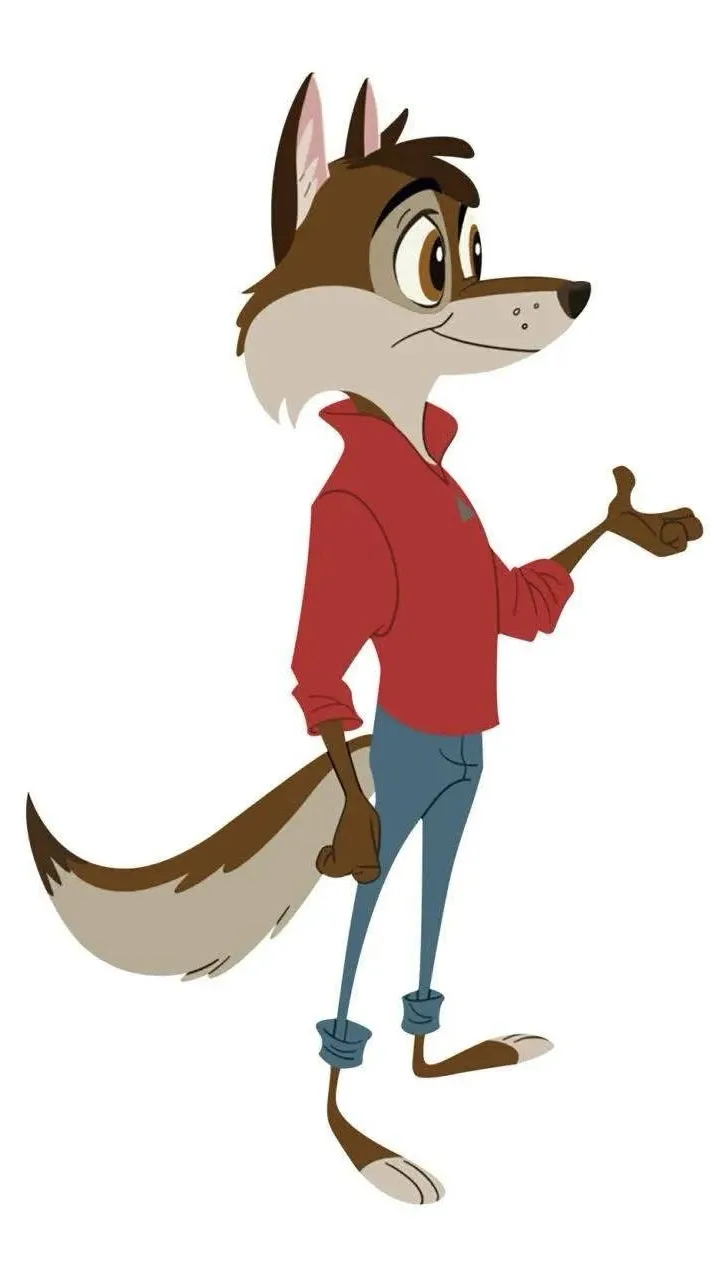 ai character: Wiley Wolf  background