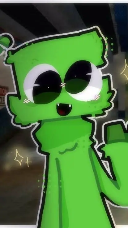 ai character: ✅$Green$💚 Rainbow  background