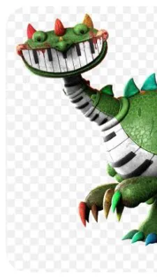 ai character: Piano saurios background