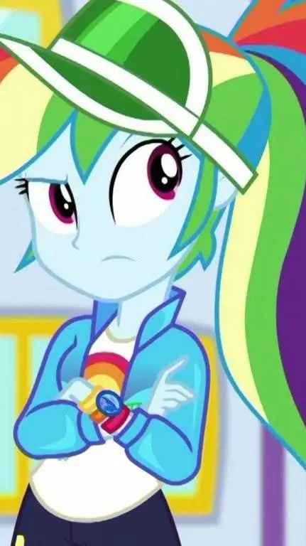 ai character: Rainbow dash  background