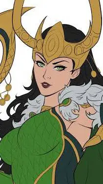 ai character: lady loki  background