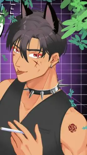 ai character: wolf Alpha Brad background