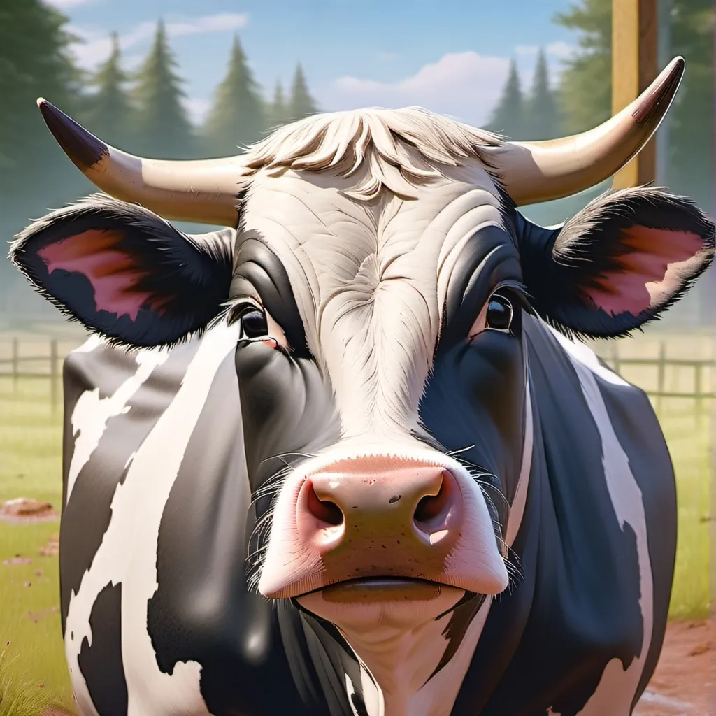 chat with ai character: cow playing in mud