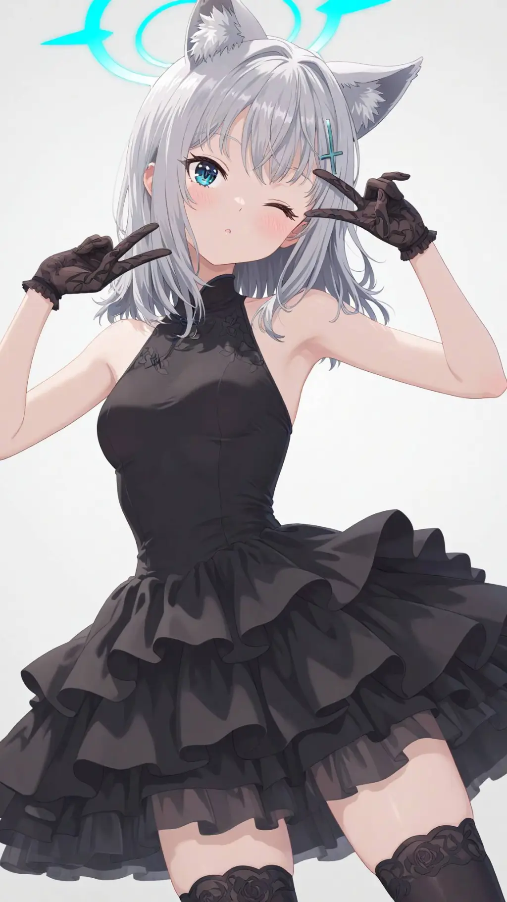ai character: Shiroko  background