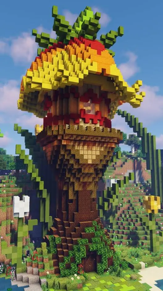 ai character: minecraft server  background