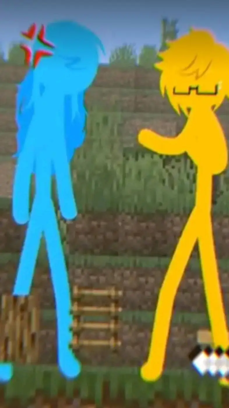 ai character: blue x yellow background