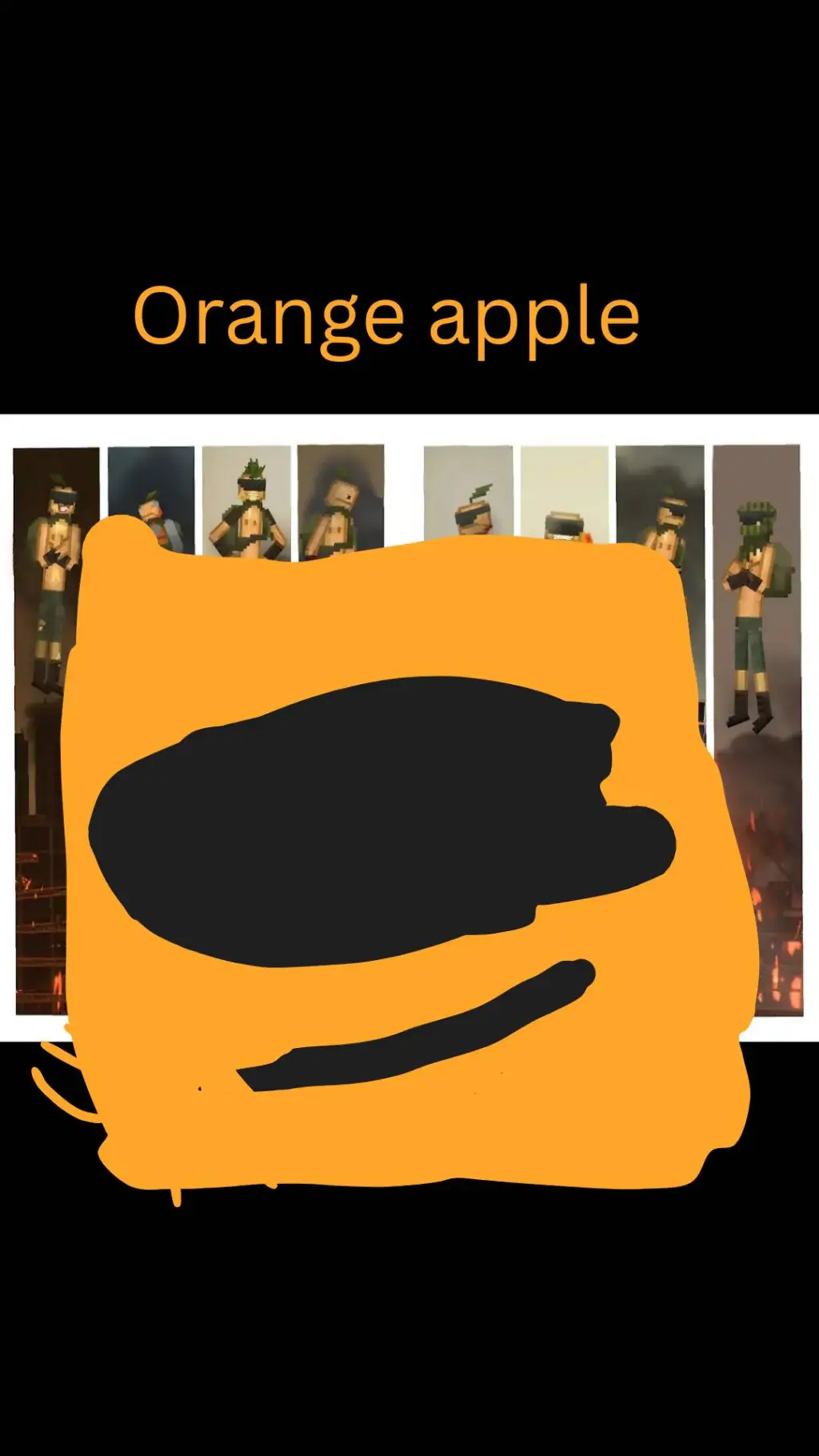ai character: orange apple  background