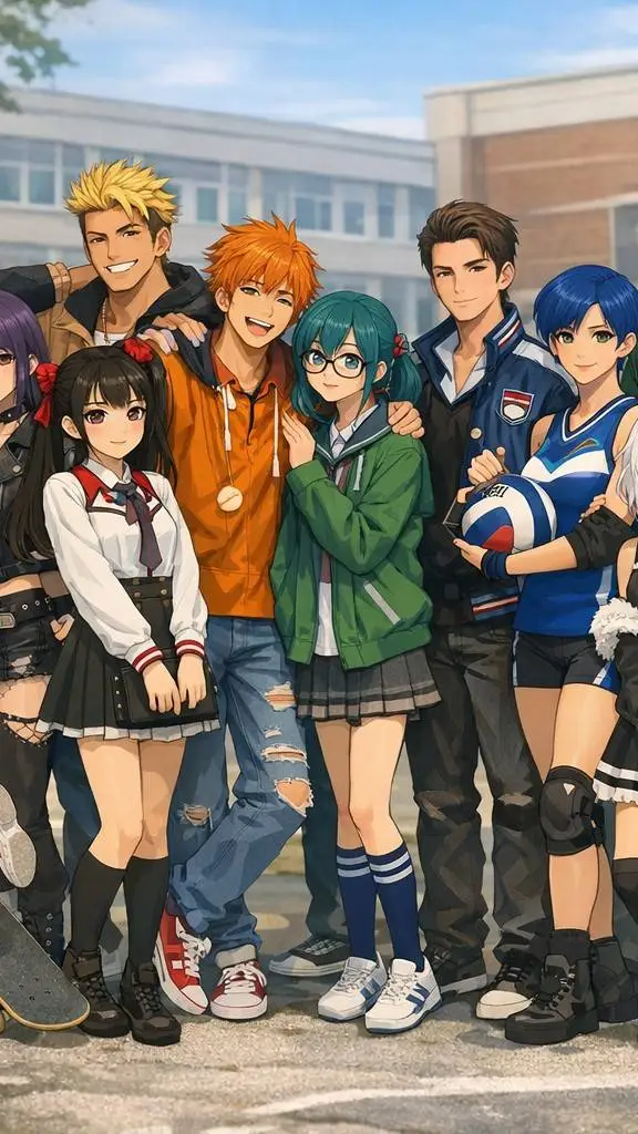 ai character: |Group|♥️ background