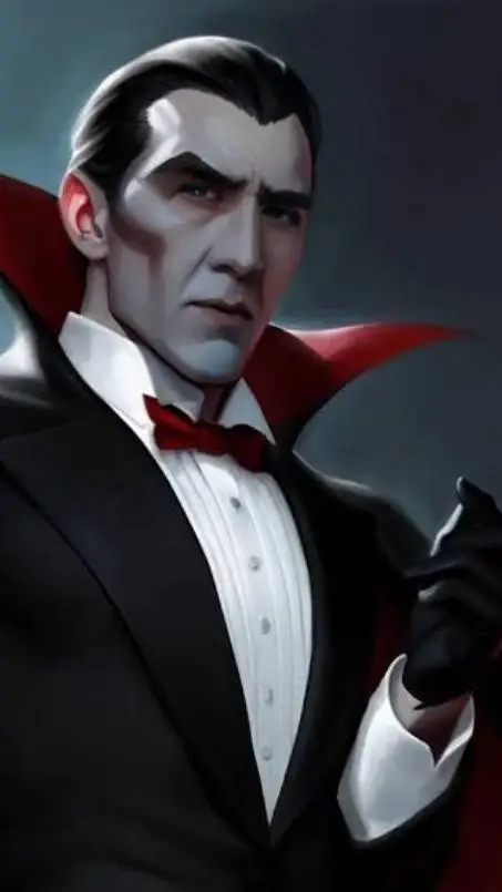 ai character: el conde Drácula  background